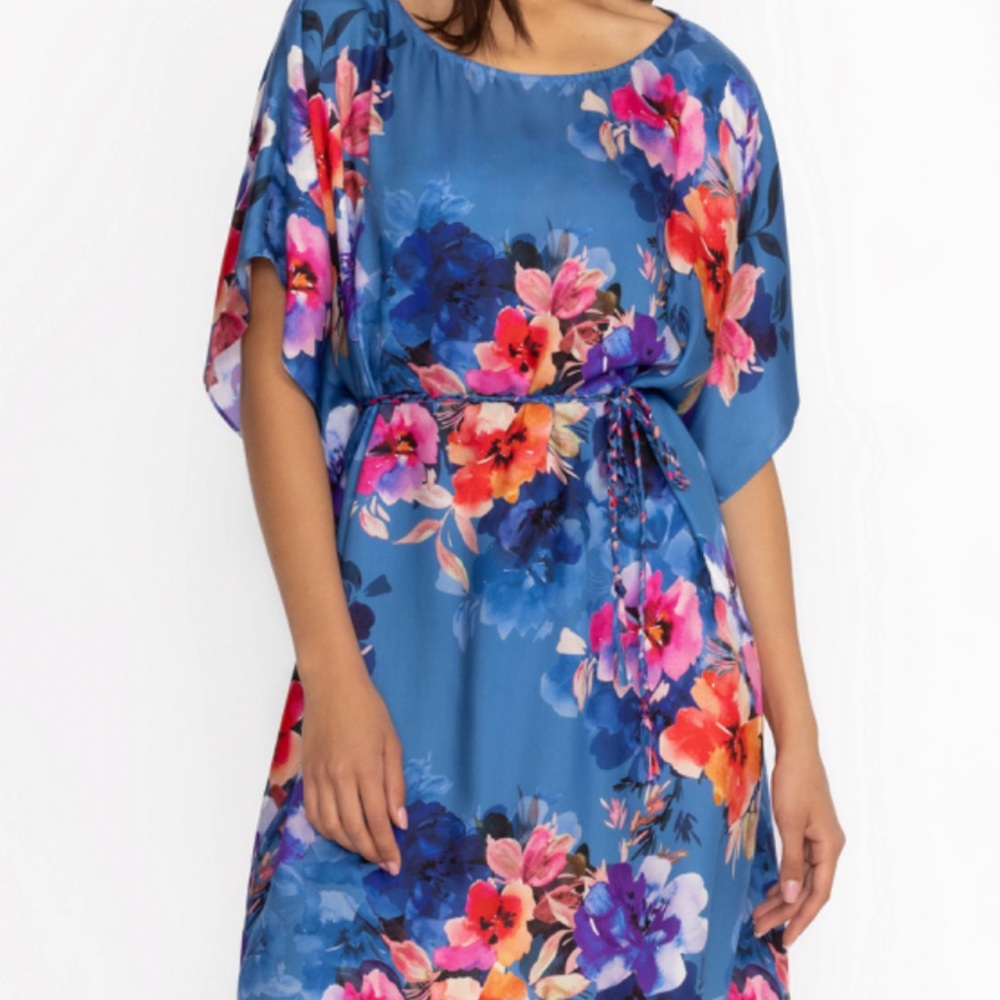 Johnny Was Multicolor Floral silk Dress